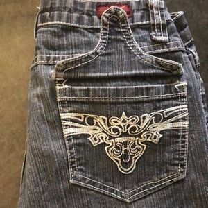 Designed pocket Boot Cut Jeans